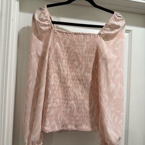 Halogen Pink Smocked Top